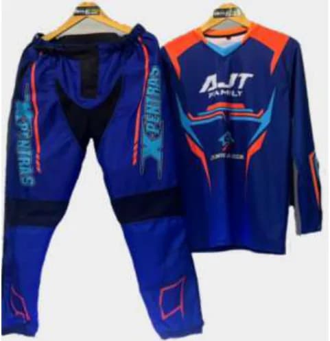 Jersey set AJT Family, atasan dan celana Tusuk Jarum dan Cordura