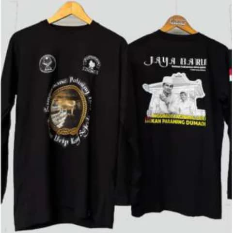 Kaos hitam Jaya Baru, Cotton Combed 24s dengan sablon DTF
