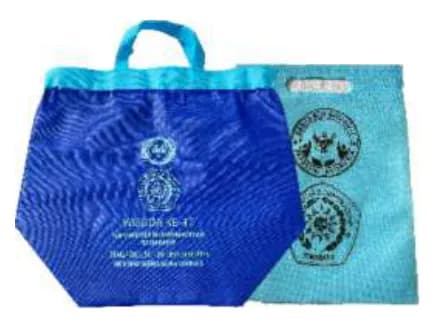 Totebag biru dengan sablon logo acara
